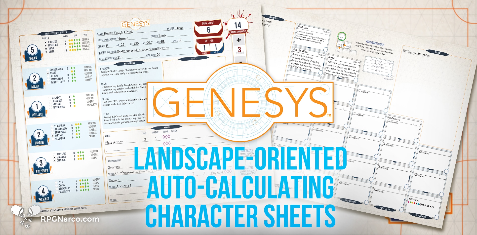 New Auto-calculating Character Sheet for Genesys
