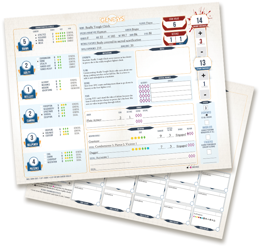 New Auto-calculating Character Sheet For Genesys | RPG Narco